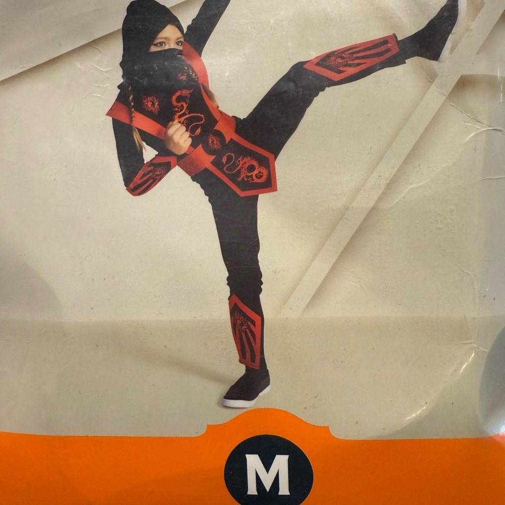 Red and Black Ninja Halloween Costume with Dynamic Design